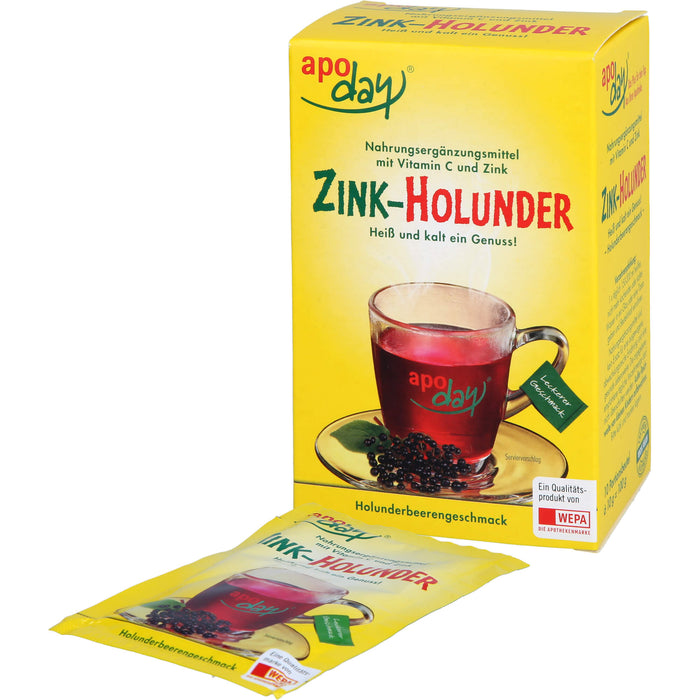 apoday Zink-Holunder + Vitamin C Pulver, 10 St. Beutel