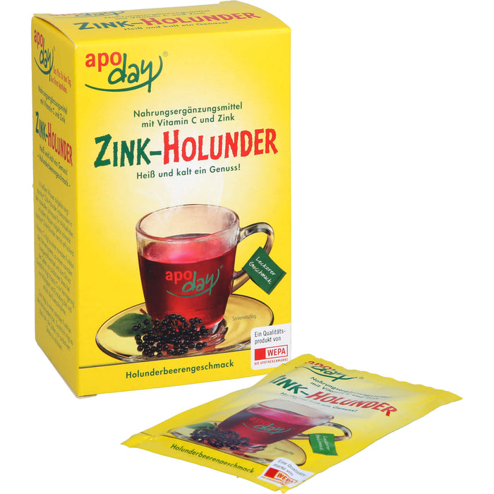 apoday Zink-Holunder + Vitamin C Pulver, 10 St. Beutel