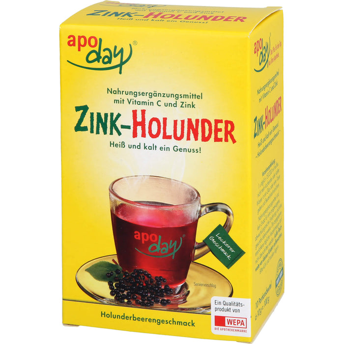 apoday Zink-Holunder + Vitamin C Pulver, 10 St. Beutel