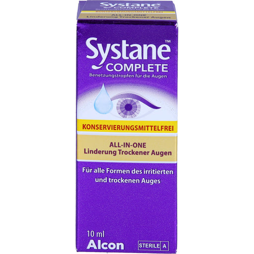 Systane Complete Benetzungstropfen für die Augen ohne Konservierungsmittel für trockene Augen, 10 ml Lösung