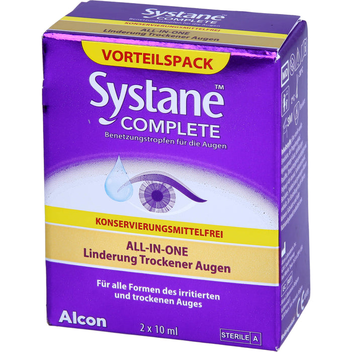 Systane Complete Benetzungstropfen für die Augen ohne Konservierungsmittel für trockene Augen, 20 ml Solution