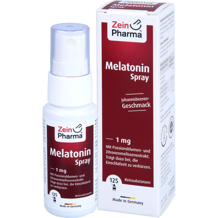 ZeinPharma Melatonin 1 mg Spray mit Johannisbeeren-Geschmack, 25 ml Solution