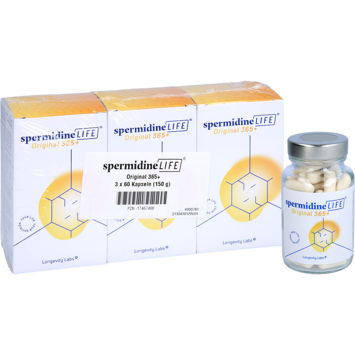 SpermidineLIFE Original 365+ Kapseln zur Unterstützung der körpereigenen Zellerneuerung, 60 pc Capsules