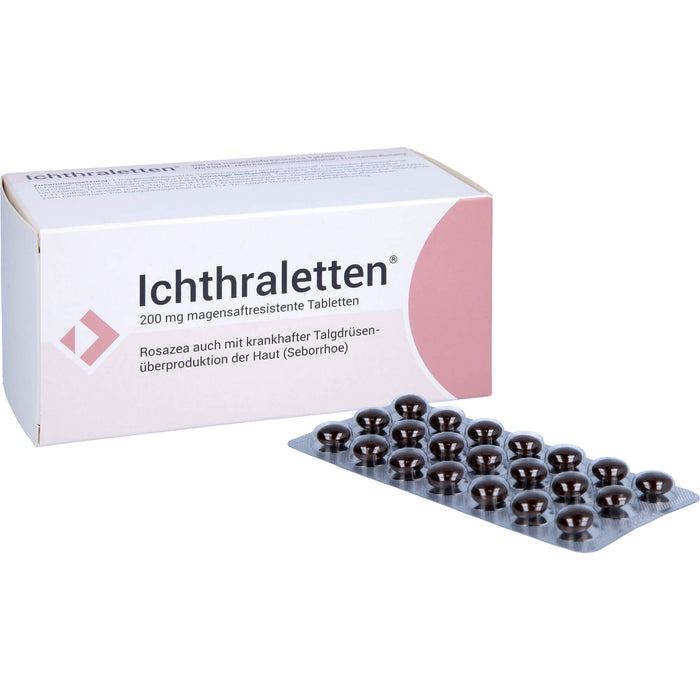 Ichthraletten 200 mg Tabletten bei Rosazea, 168 pcs. Tablets