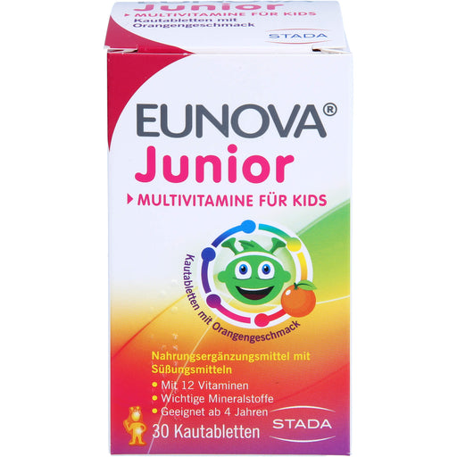 EUNOVA Junior Kautabletten mit Orangengeschmack zur Unterstützung der Gesundheit und Abwehr, 30 St. Tabletten