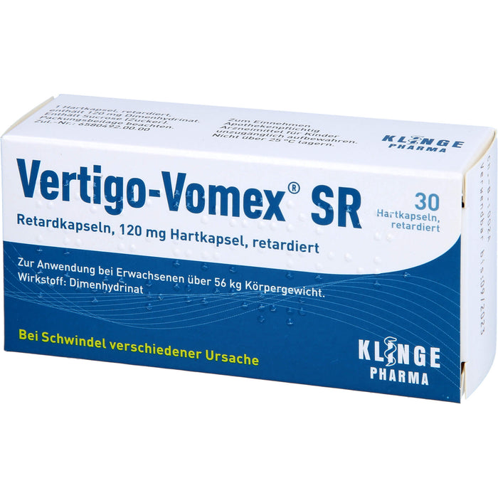 Vertigo-Vomex SR Retardkapseln 120 mg bei Schwindel, 30 St. Kapseln