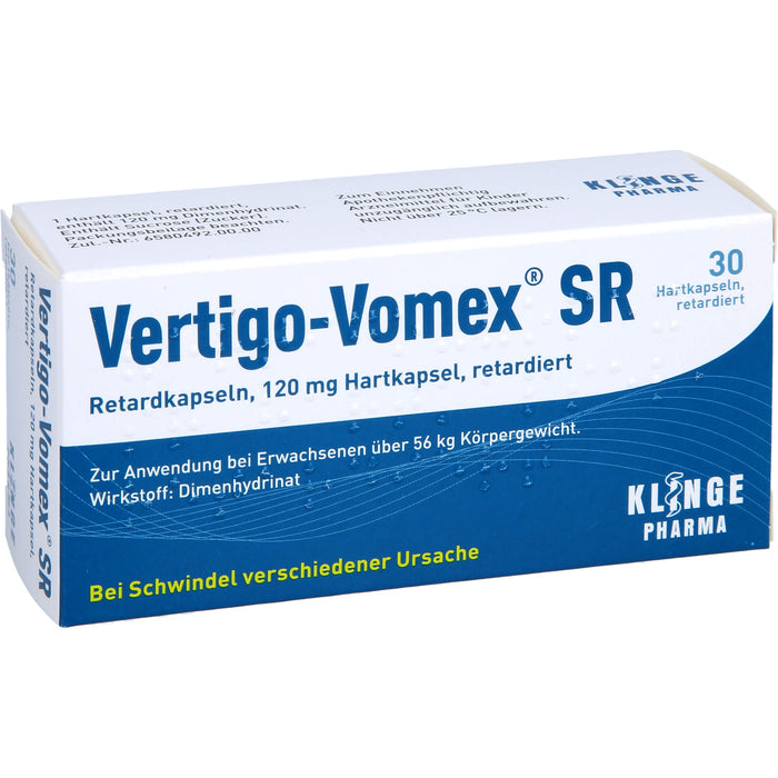 Vertigo-Vomex SR Retardkapseln 120 mg bei Schwindel, 30 St. Kapseln