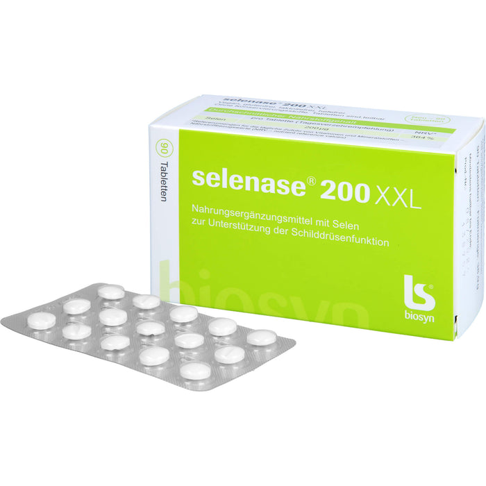Selenase 200 XXL Tabletten zur Unterstützung der Schilddrüsenfunktion, 90 pcs. Tablets
