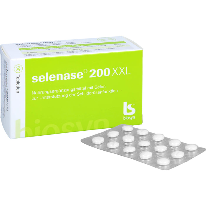 Selenase 200 XXL Tabletten zur Unterstützung der Schilddrüsenfunktion, 90 pcs. Tablets