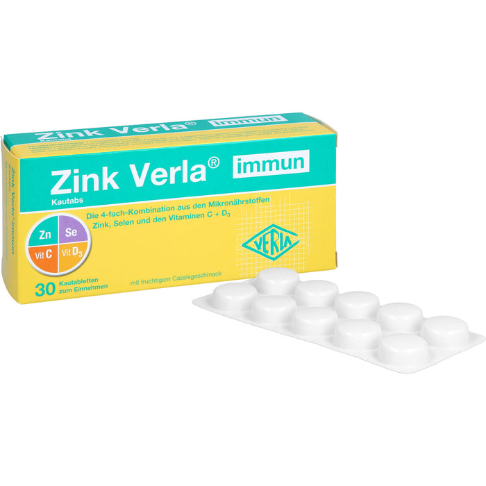 VERLA Zink Immun Kautabs mit fruchtigem Cassisgeschmack, 30 pcs. 