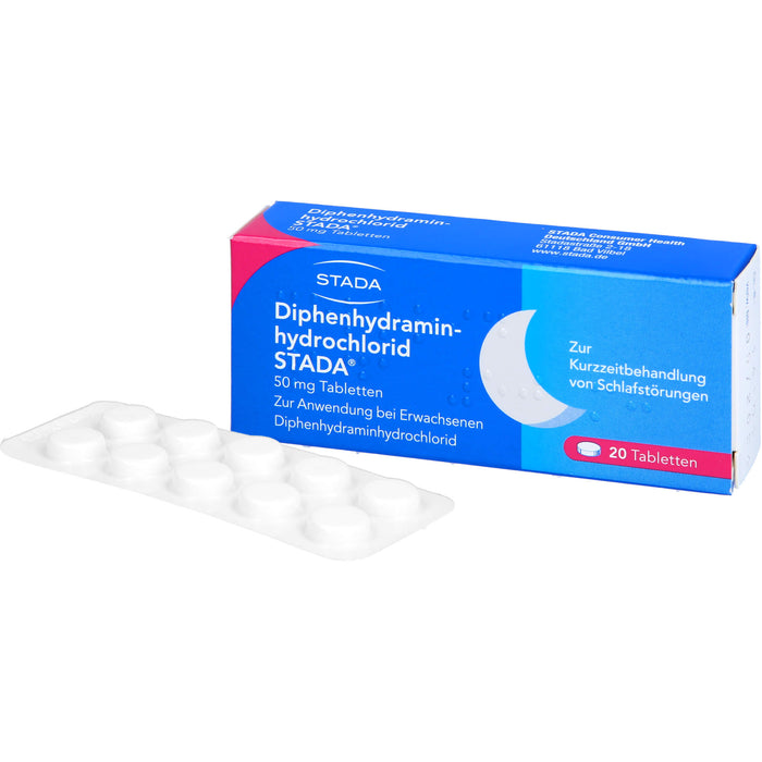 STADA Diphenhydraminhydrochlorid 50 mg Tabletten bei Schlafstörungen, 20 pc Tablettes
