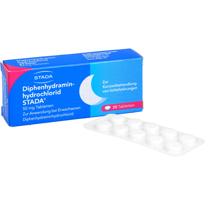 STADA Diphenhydraminhydrochlorid 50 mg Tabletten bei Schlafstörungen, 20 pc Tablettes
