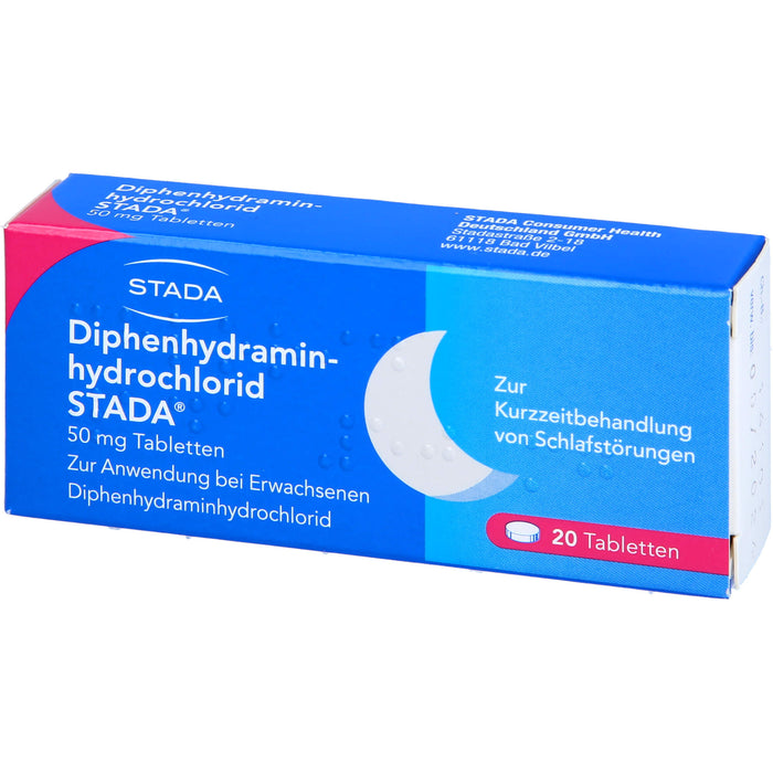 STADA Diphenhydraminhydrochlorid 50 mg Tabletten bei Schlafstörungen, 20 pc Tablettes