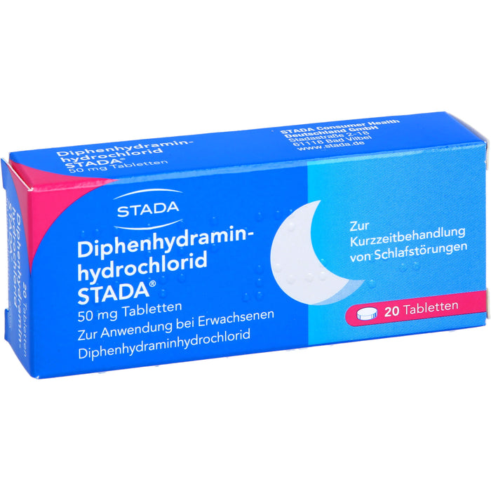 STADA Diphenhydraminhydrochlorid 50 mg Tabletten bei Schlafstörungen, 20 pc Tablettes
