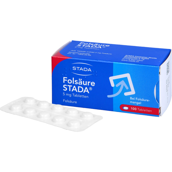 STADA Folsäure 5 mg Tabletten bei Folsäuremangel, 100 St. Tabletten