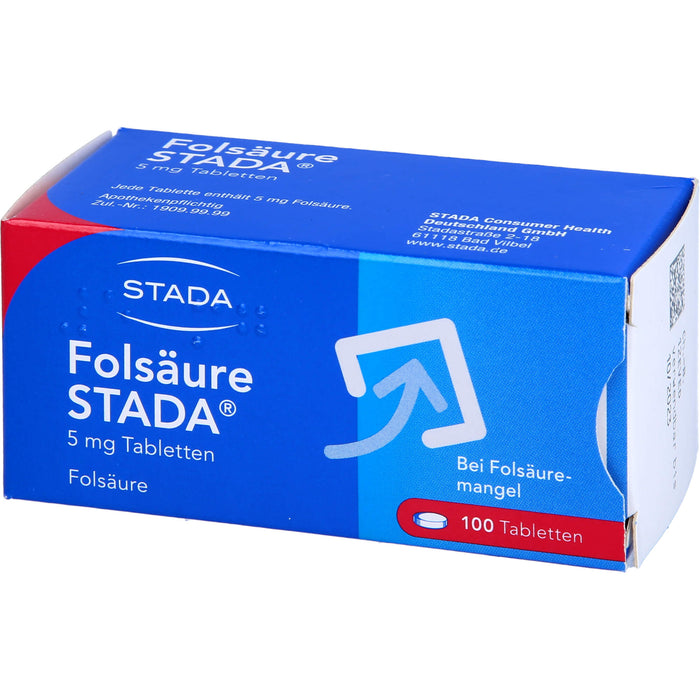 STADA Folsäure 5 mg Tabletten bei Folsäuremangel, 100 St. Tabletten