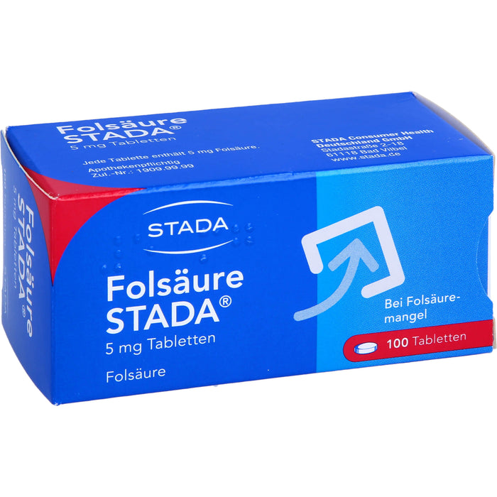 STADA Folsäure 5 mg Tabletten bei Folsäuremangel, 100 St. Tabletten