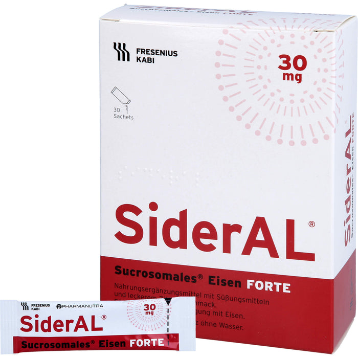 SiderAL Eisen forte 30 mg Zitrusfrucht bei erhöhtem Eisenbedarf in der Schwangerschaft, 30 pcs. Sachets