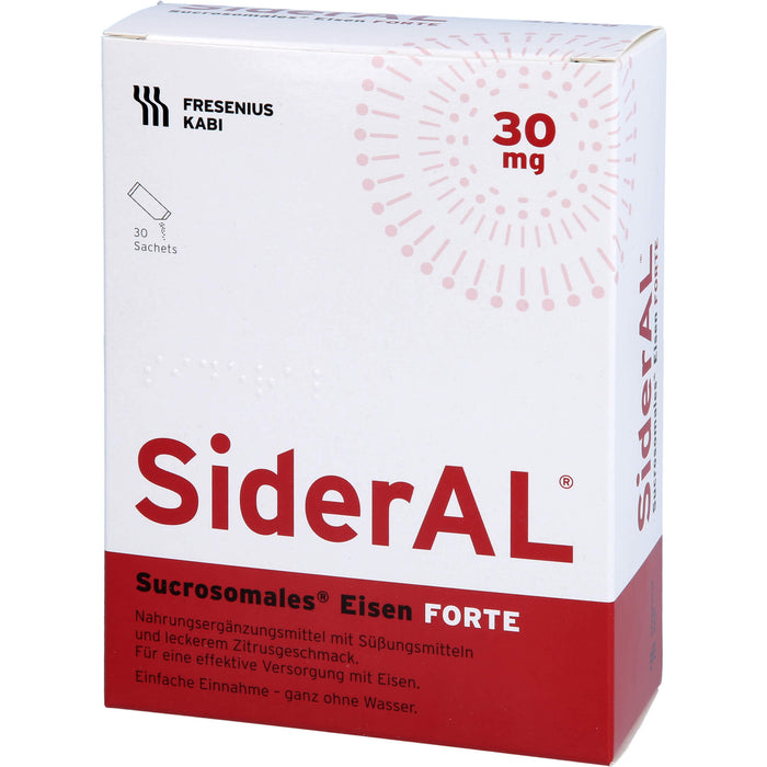 SiderAL Eisen forte 30 mg Zitrusfrucht bei erhöhtem Eisenbedarf in der Schwangerschaft, 30 pcs. Sachets