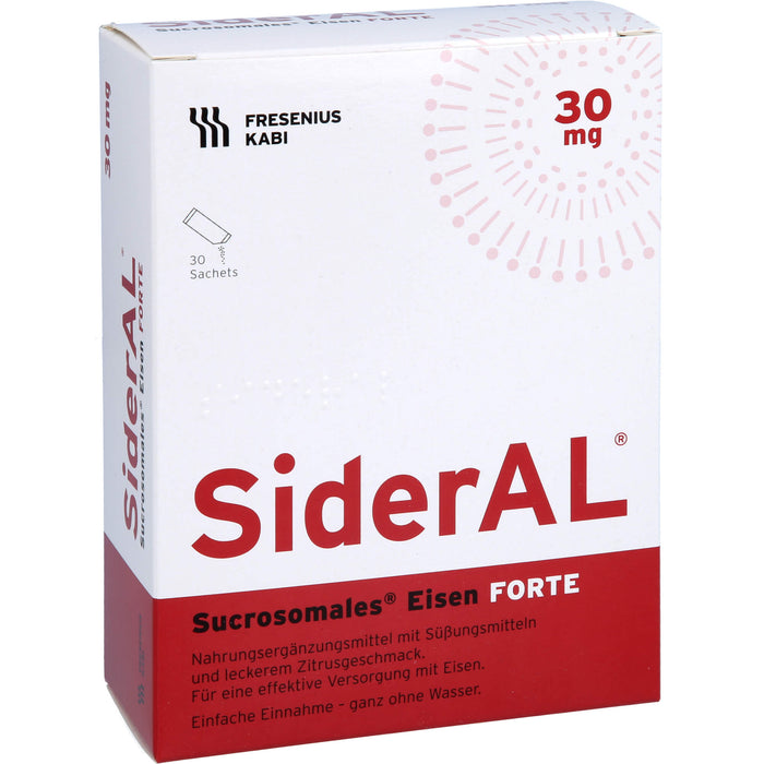 SiderAL Eisen forte 30 mg Zitrusfrucht bei erhöhtem Eisenbedarf in der Schwangerschaft, 30 pcs. Sachets
