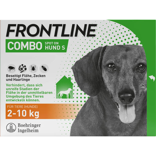 FRONTLINE COMBO Spot on gegen Flöhe und Zecken Hund S 2-10 kg, 3 St. Ampullen