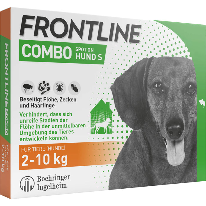FRONTLINE COMBO Lösung Spot on gegen Flöhe und Zecken für Hunde S 2-10 kg, 6 St. Einzeldosisbehältnisse