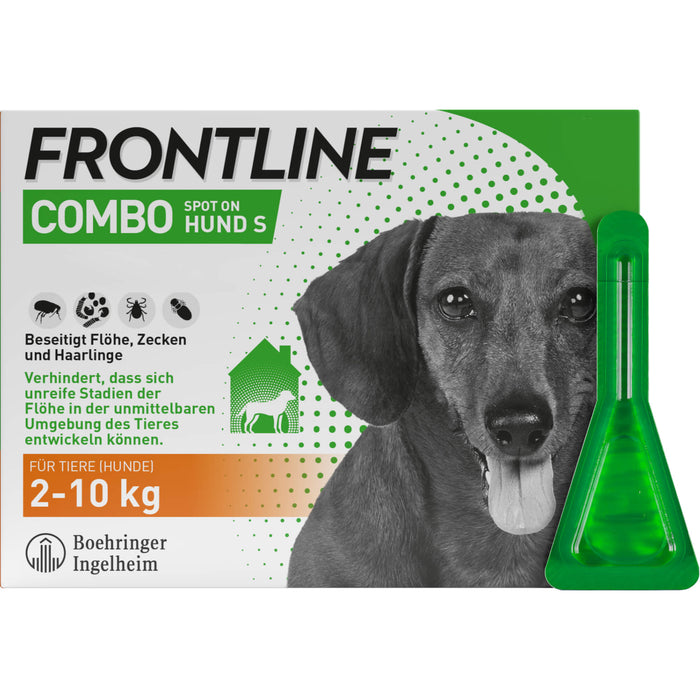 FRONTLINE COMBO Lösung Spot on gegen Flöhe und Zecken für Hunde S 2-10 kg, 6 pcs. Single dose containers