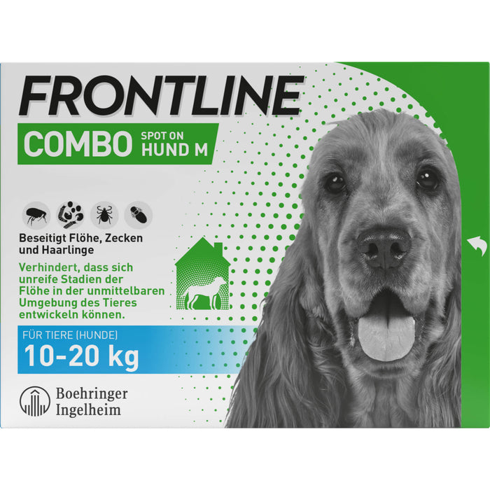 FRONTLINE Combo Spot on gegen Flöhe und Zecken für Hunde Gr.M 10-20 kg, 3 St. Einzeldosisbehältnisse