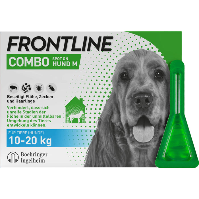 FRONTLINE Combo Spot on gegen Flöhe und Zecken für Hunde Gr.M 10-20 kg, 3 pcs. Single dose containers