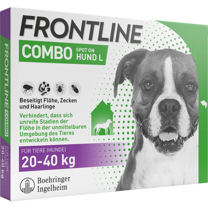 FRONTLINE COMBO Lösung Spot on gegen Flöhe und Zecken Hund L 20-40 kg, 3 pcs. Single-dose pipettes