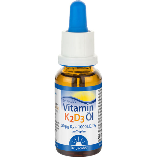 Dr. Jacob's Vitamin 50 mcg K2 + 1000 I.E. D3 Öl, 20 ml Lösung
