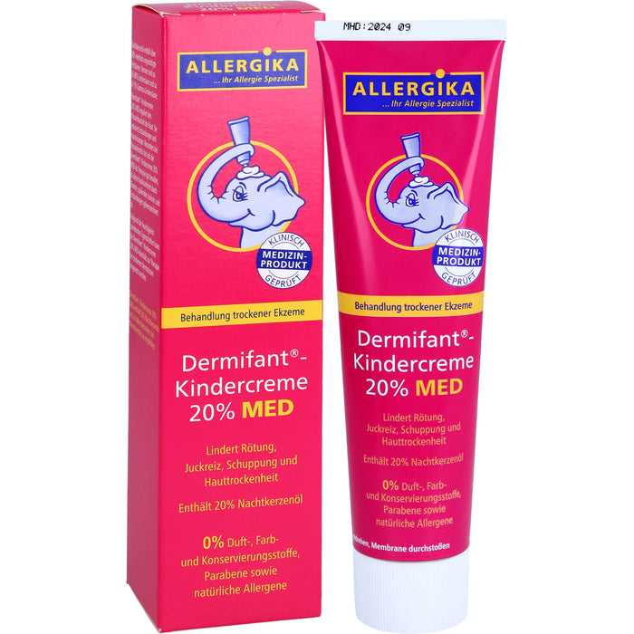 Dermifant Kindercreme 20% MED lindert Rötung, Juckreiz, Schuppung und Hauttrockenheit bei trockenen Ekzemen, 100 ml Cream