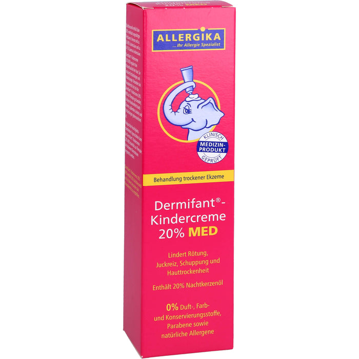 Dermifant Kindercreme 20% MED lindert Rötung, Juckreiz, Schuppung und Hauttrockenheit bei trockenen Ekzemen, 100 ml Cream