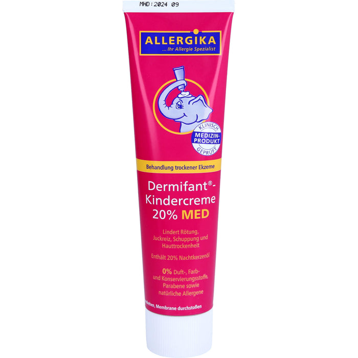 Dermifant Kindercreme 20% MED lindert Rötung, Juckreiz, Schuppung und Hauttrockenheit bei trockenen Ekzemen, 100 ml Cream