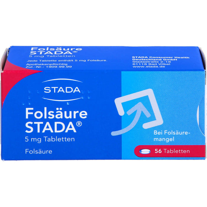 STADA Folsäure 5 mg Tabletten bei Folsäuremangel, 56 St. Tabletten