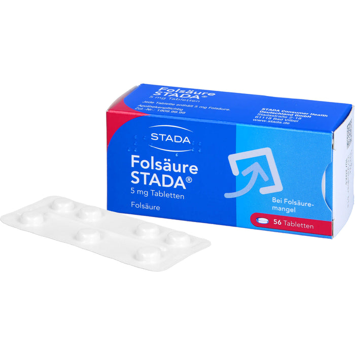 STADA Folsäure 5 mg Tabletten bei Folsäuremangel, 56 St. Tabletten