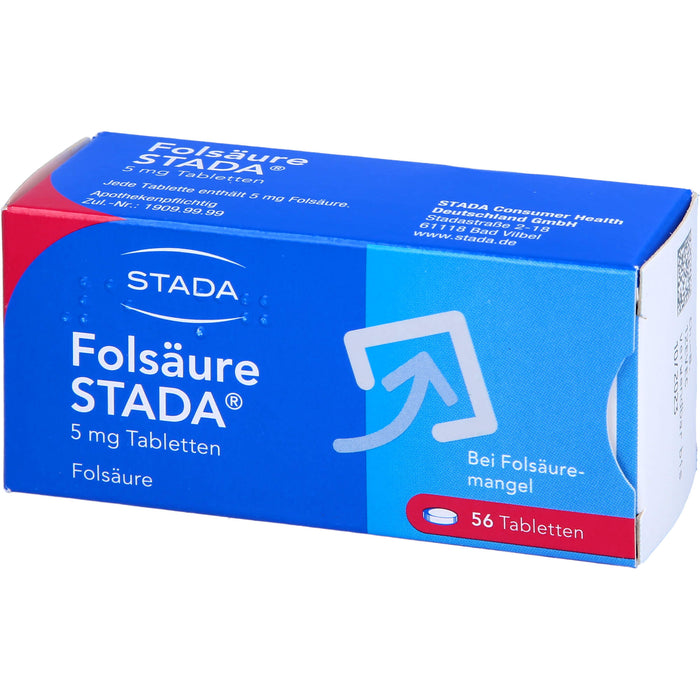 STADA Folsäure 5 mg Tabletten bei Folsäuremangel, 56 St. Tabletten