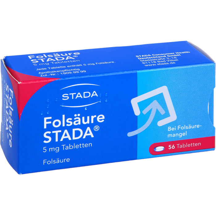 STADA Folsäure 5 mg Tabletten bei Folsäuremangel, 56 St. Tabletten