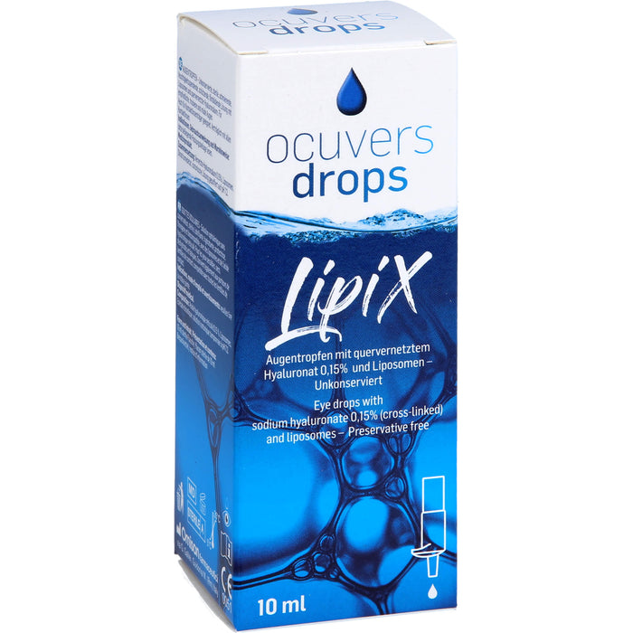 Ocuvers drops LipiX Augentropfen für empfindliche, trockene, dehydrierte und müde Augen, 10 ml 