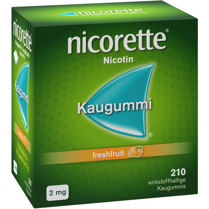 Nicorette 2 mg freshfruit Kaugummi, 210 pc Gomme à mâcher