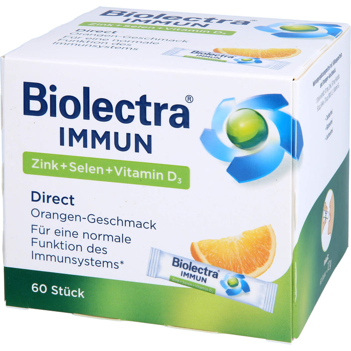 Biolectra Immun Direct Beutel mit Orangen-Geschmack für eine normale Funktion des Immunsystems, 60 pcs. Sachets