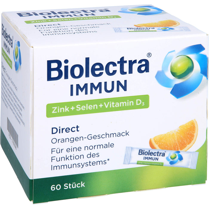 Biolectra Immun Direct Beutel mit Orangen-Geschmack für eine normale Funktion des Immunsystems, 60 St. Beutel