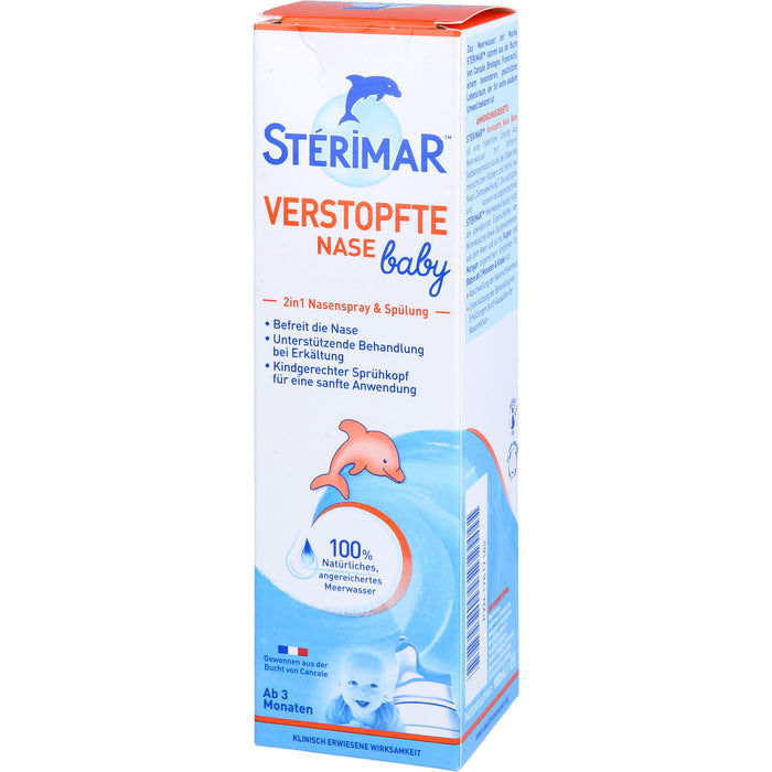 STERIMAR Verstopfte Nase Baby 2 in 1 Nasenspray & Spülung, 100 ml Solution