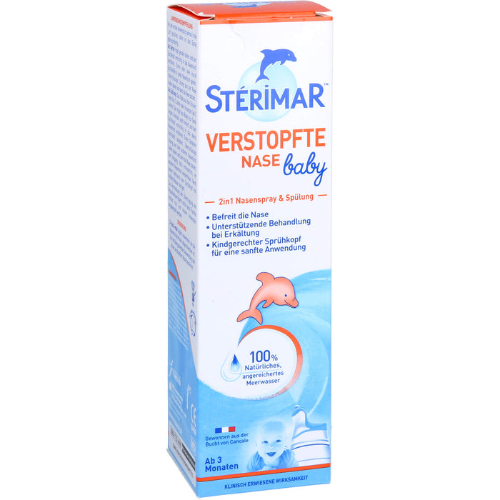 STERIMAR Verstopfte Nase Baby 2 in 1 Nasenspray & Spülung, 100 ml Solution