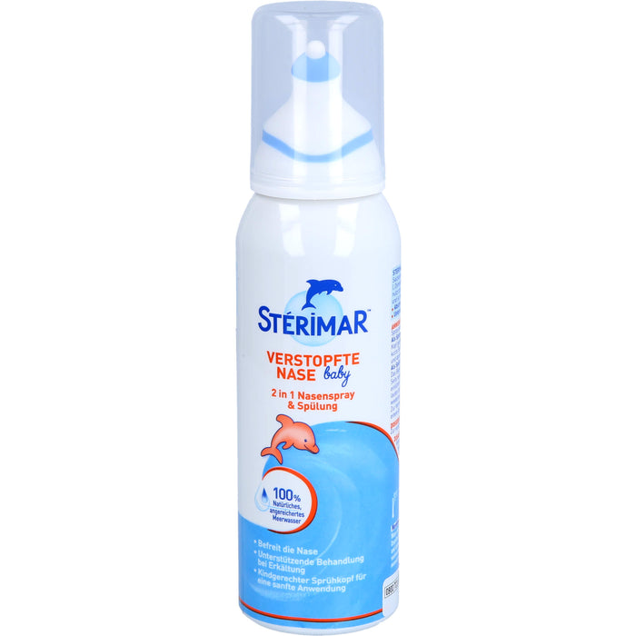 STERIMAR Verstopfte Nase Baby 2 in 1 Nasenspray & Spülung, 100 ml Solution