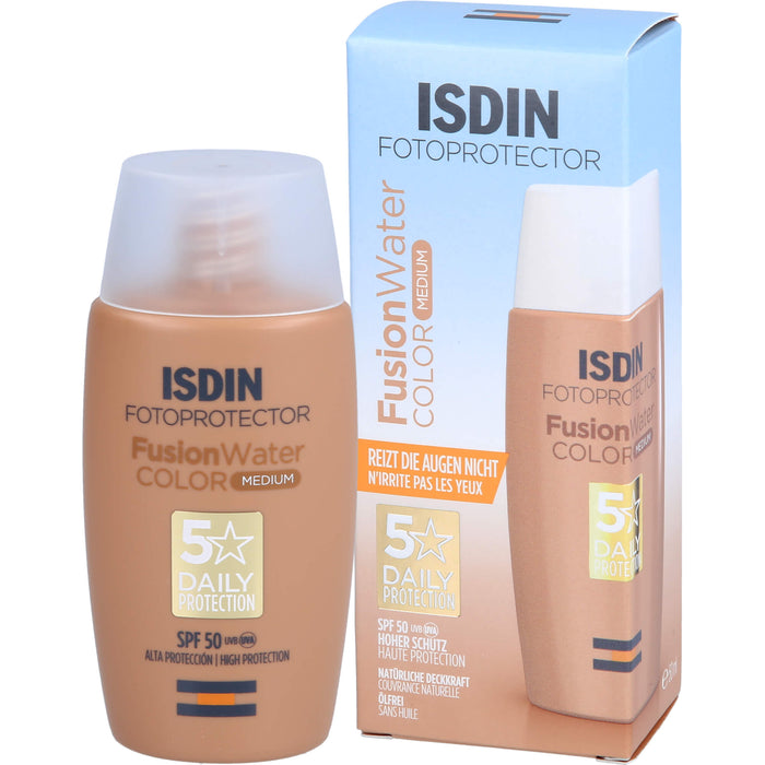 ISDIN Fusion Water Magic Medium LSF 50 getönter Sonnenschutz für das Gesicht, 50 ml Cream