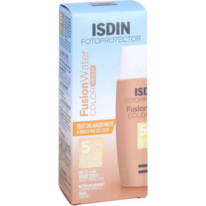 ISDIN Fusion Water Magic Medium LSF 50 getönter Sonnenschutz für das Gesicht, 50 ml Cream