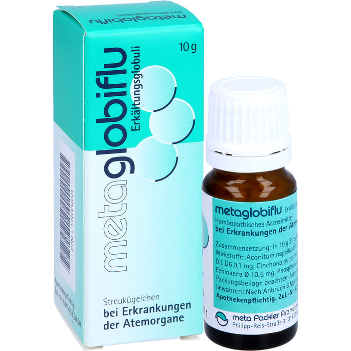 Metaglobiflu Globuli bei Erkrankungen der Atemorgane, 10 g Globules