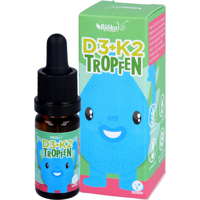 BjökoVit Vitamin D3 + K2 Tropfen für Kinder, 10 ml Solution