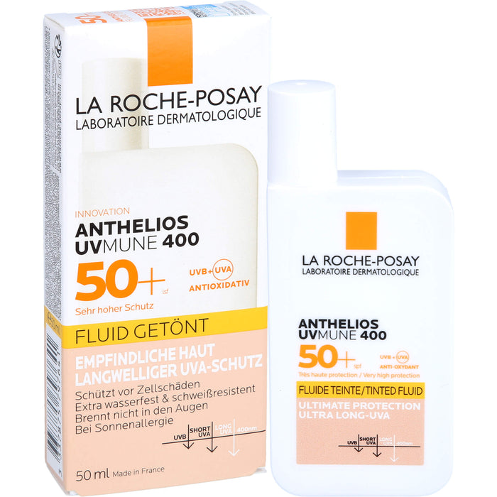 La Roche-Posay Anthelios Invisible Fluid Getönt LSF 50+ für empfindliche Haut, 50 ml Solution